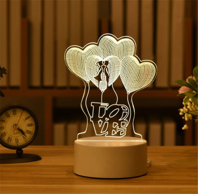 USB LED lampa ve 3D