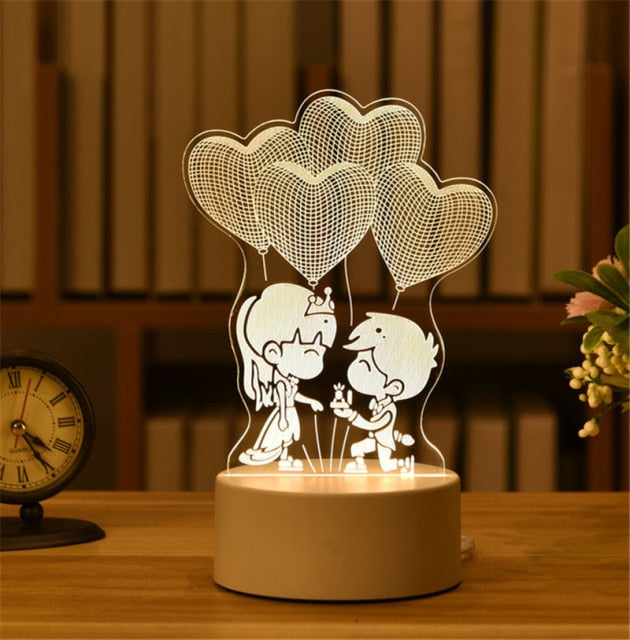 USB LED lampa ve 3D