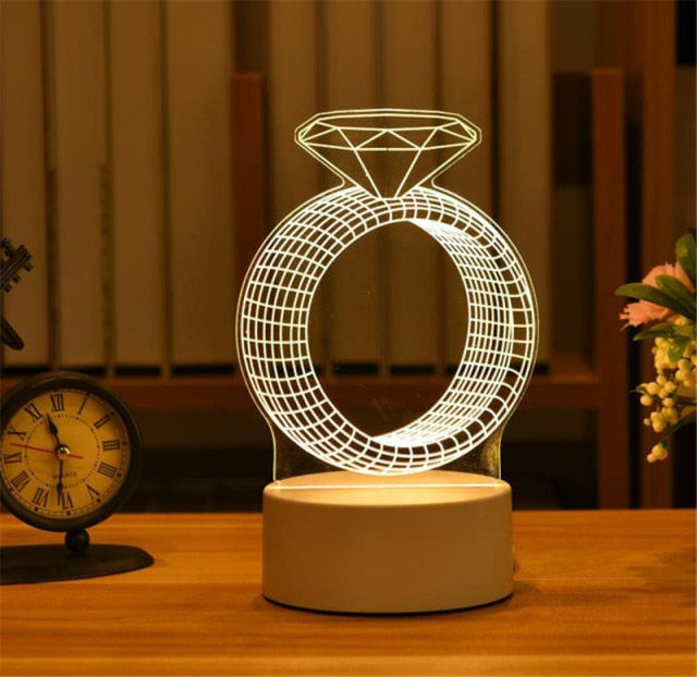 USB LED lampa ve 3D